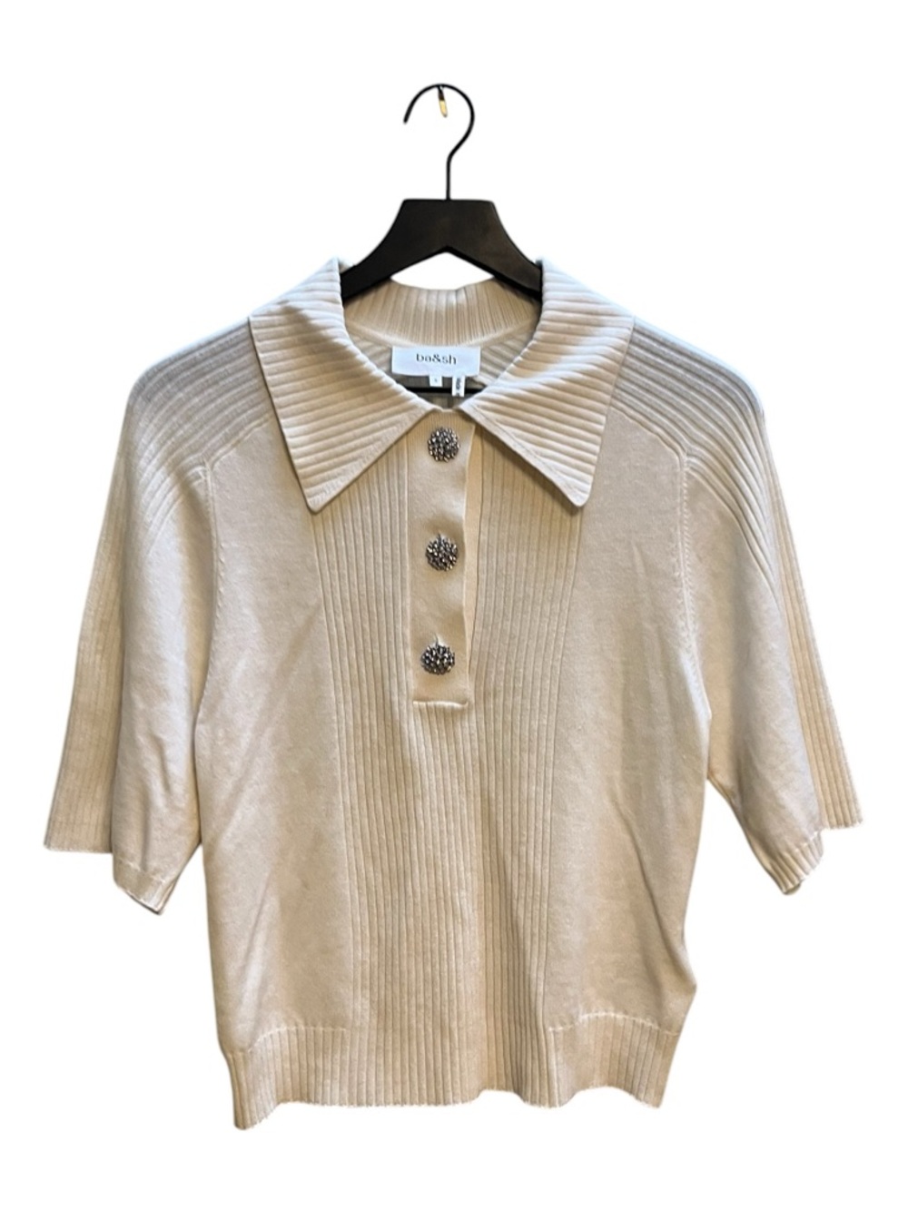 Ba&sh Wool Rhinestone Button Sweater size small - Picture 2 of 13